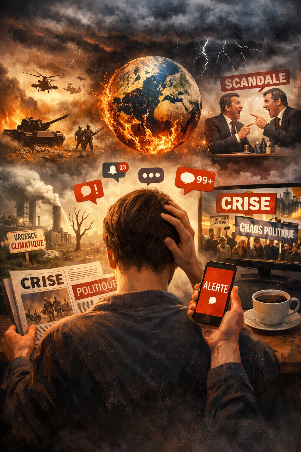 You are currently viewing Guerres, crise environnementale, actualité politique… Comment s&rsquo;informer sans (trop) angoisser ?
