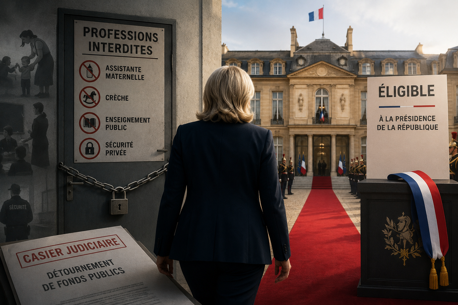 En France, une condamnation peut empêcher d’exercer certains métiers de confiance… mais pas de briguer la présidence de la République